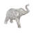 Polystone Engraved Floral Elephant Decorative Silver Sculpture