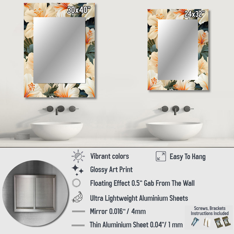 Motif tropical Tisch Papaya Dreams - miroir tropical, 32 po x 24 po