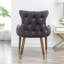 Chaise contemporaine en velours gris - rembourrée avec un matériau fin, dossier incurvé, garniture en métal élégante, pieds d'appoint en bois d'hévéa, avec mousse dense, design, robustesse décorative-773200297