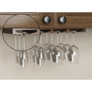 Rustic State Vigo 6 Sectional Adjustable Under Cabinet Stemware Rack Rustic State Vigo 6 Sectional Adjustable Under Cabinet Stemware Rack