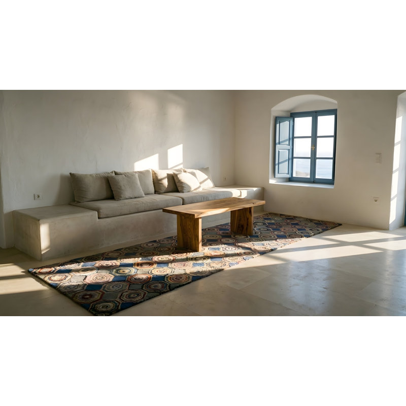 Wool Geometric Area Rug in Multicolored