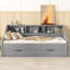 Lit de jour polyvalent avec conception extensible, fabrication robuste et station de charge pour une utilisation pratique-438042481
