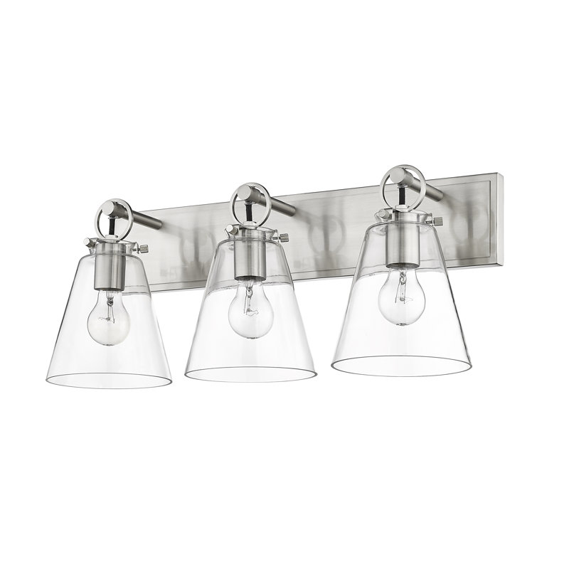Éclairage pour salle de bain 3 lumières à intensité variable Lefever, Nickel brossé