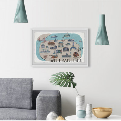 " San Francisco Illustrated City Map " by Marmont Hill Painting Print