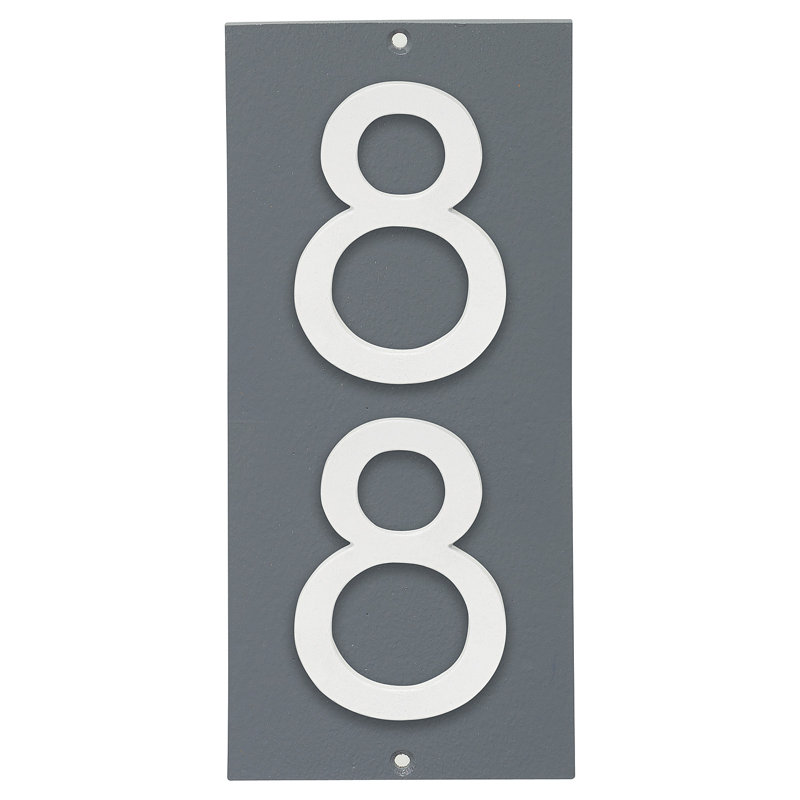 Plaque d’adresse murale sur 1 ligne flottante, Gris, Blanc, Oui