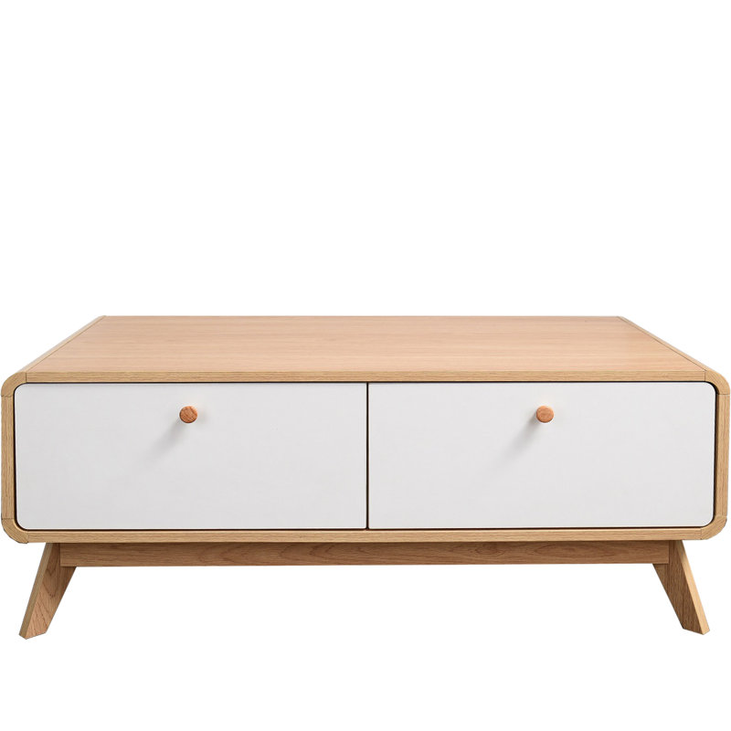 Allensby Unfinished TV Stand for TVs up to 43", Oak/White