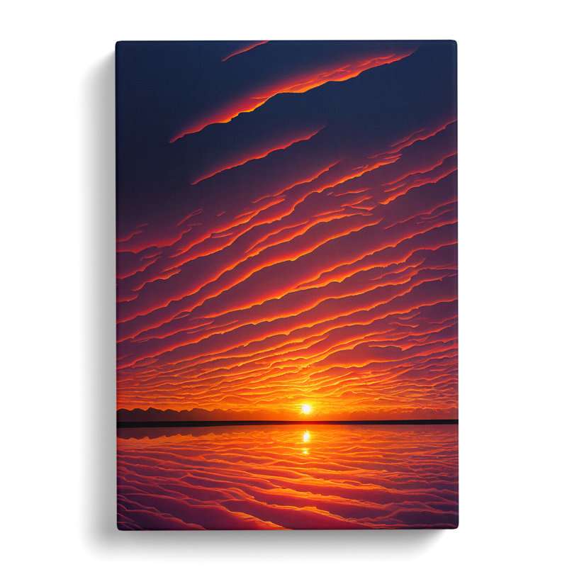 A Luscious Ocean Sunset - Wrapped Canvas, 60cm H x 40cm W x 3cm D