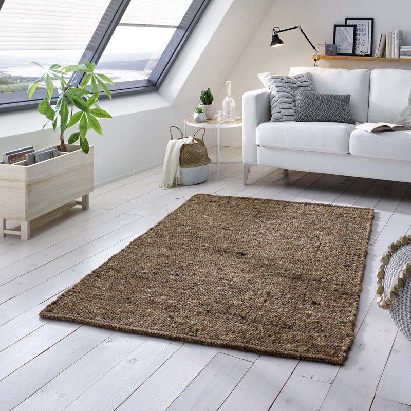 Agnuni Solid Colour Hand Woven Area Rug, Rectangle 200 x 240cm