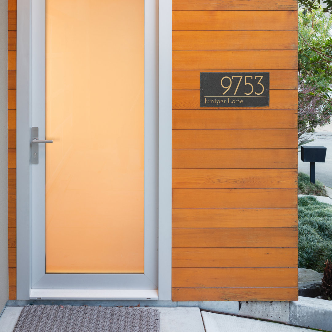 Leighton 2-Line Personalized Etched Wall Slate Sign Whitehall Products Letter 