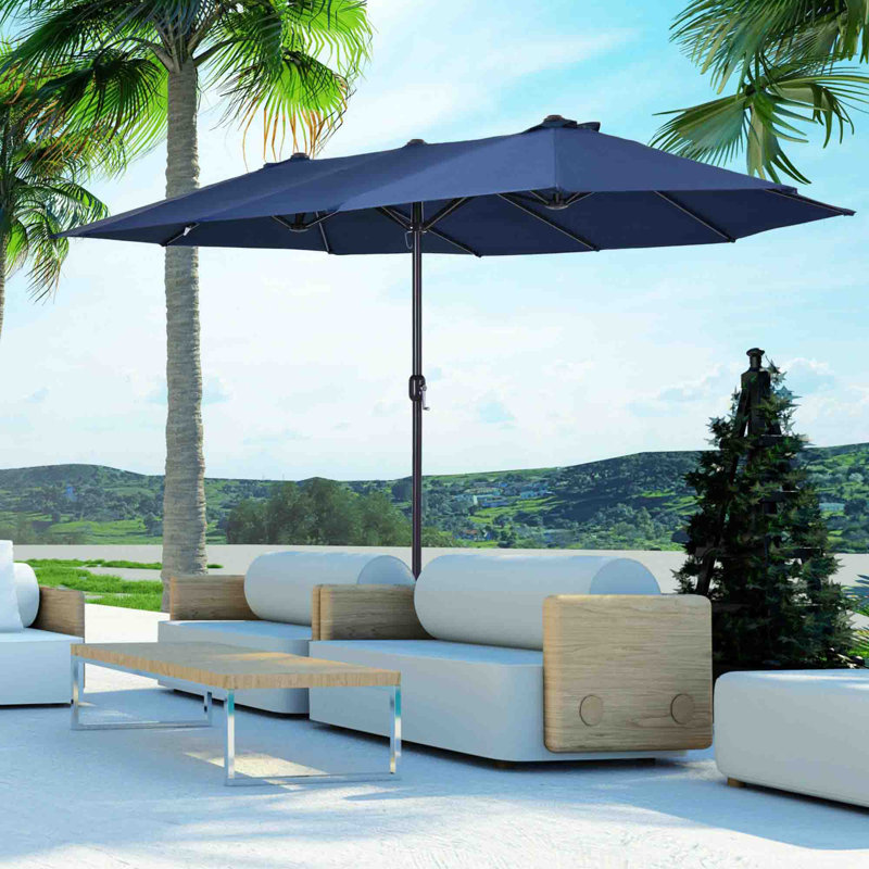 455cm Market Parasol, Blue