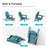 All-Weather HDPE Folding Adirondack Rocking Chair with Retractable Ottoman, 3-Position Adjustable Outdoor Rocking Chair for Patio, Gargen, Deck-955172994