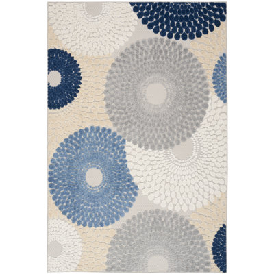Aloha Geometric Blue/Grey Indoor/Outdoor Area Rug
