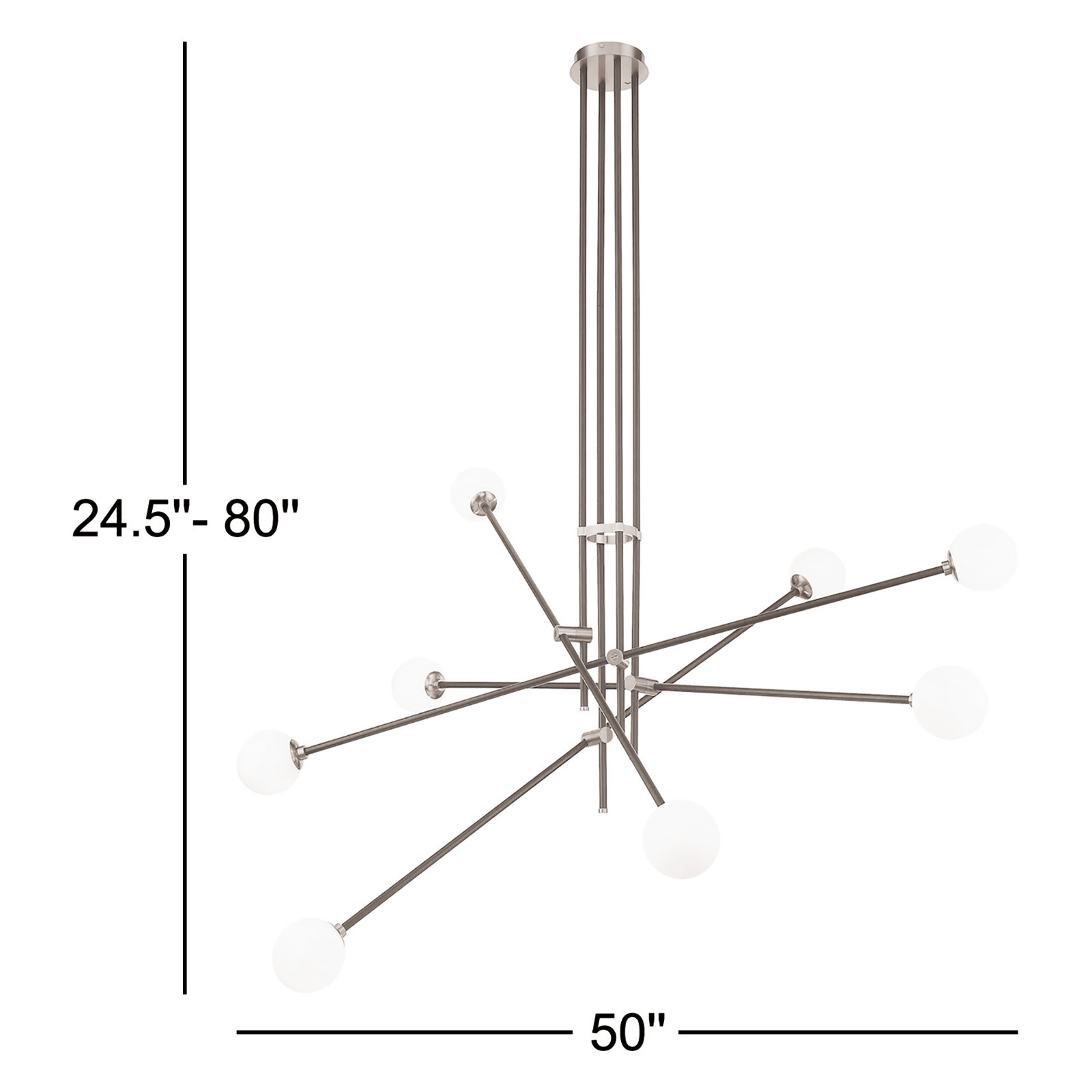 Fritz 8 Light Glass Dimmable Pendant