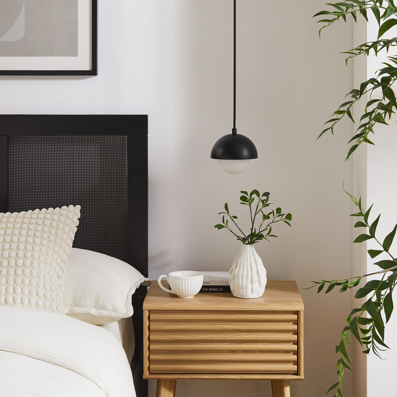 Eclipse Globe Pendant Light In Black, Satin Black
