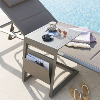 Kalem Square Metal Outdoor Side Table , 55cm cm W 45cm cm D