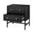 Hopper Studio Sophia 2-Drawer Nightstand in Matte Black with Textured Front, Oversized Pulls, and Sleek Black Metal Base-1342446592