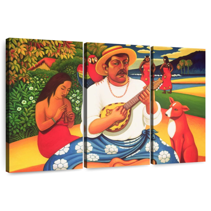 L'île fantastique d'Abarca Gauguin, H 48 po x l 74 po