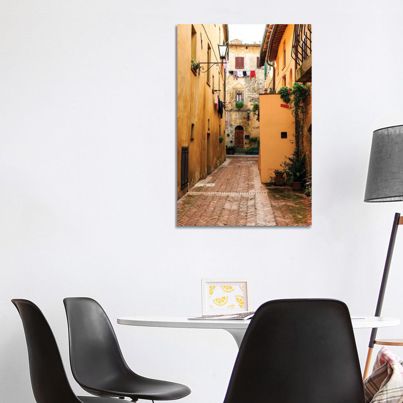Italy, Tuscany, Province Of Siena, Chiusure. Hill Town. Narrow Passageway. by Emily Wilson - Wrapped Canvas Gallery-Wrapped Canvas Giclée