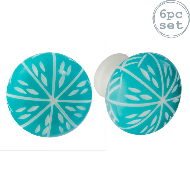 Nicola Spring - Resin Cabinet Knobs, Turquoise