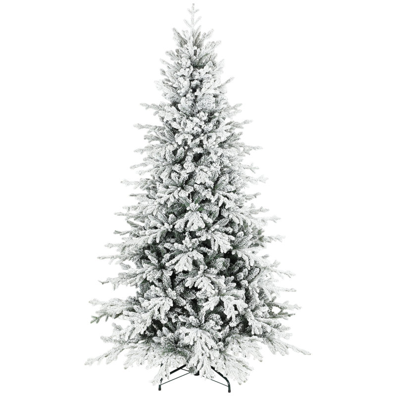 Arbre de Noël 7 pi, pin entièrement floqué, assemblage facile, 7'