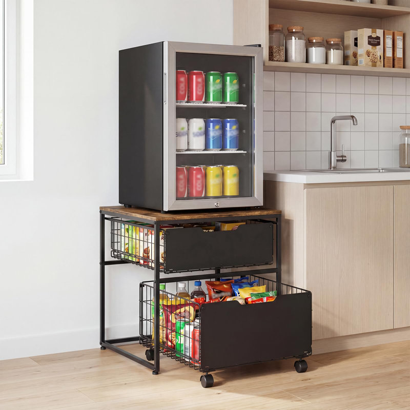 56 cm W Shelving Unit, Black/Brown