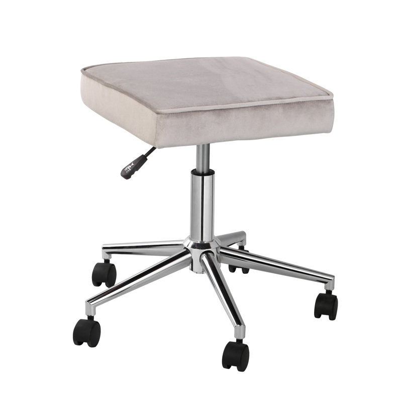 Adjustable Height Lab Stool with Removable Casters/Wheels, Grey