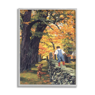 "Boy Walking on Stone" par Heide Press-impression d’art graphique