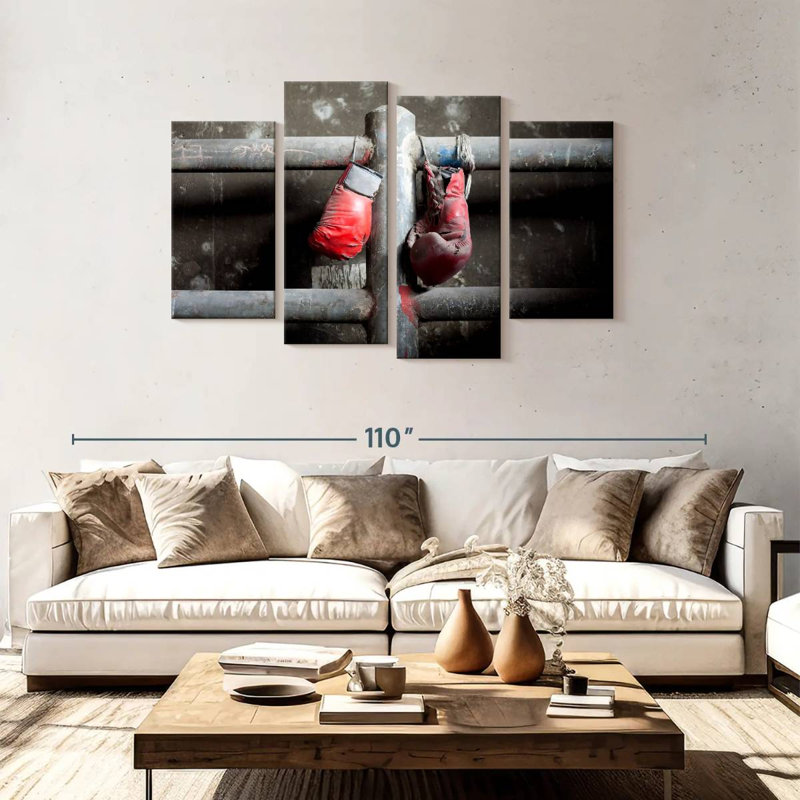 Retired boxing gloves Sireci, H 48 po x l 75 po