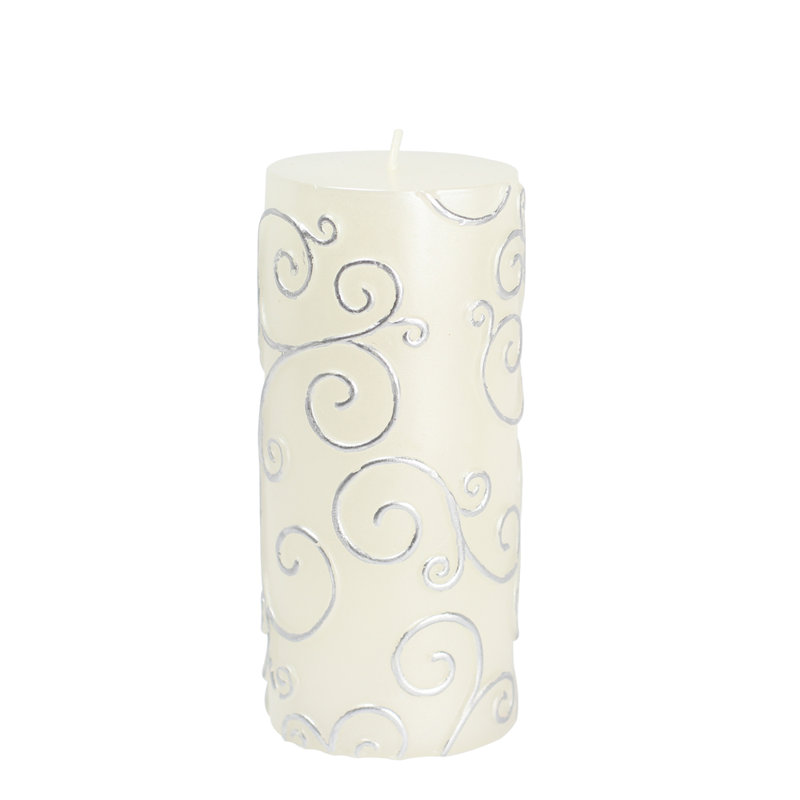 Bougie cylindrique sans parfum à volute, H 6 po x D 3 po, Blanc, Ensemble de 12