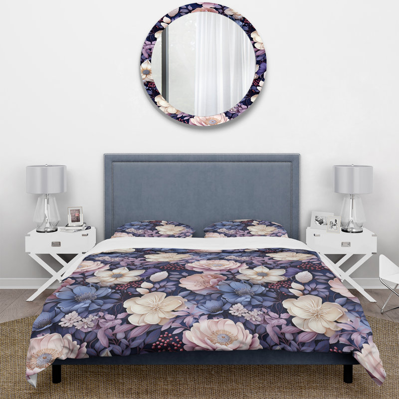 Ensemble de housse de couette Subdued Enchantment Moody Patterns III, Housse de couette pour très grand lit et 2 très