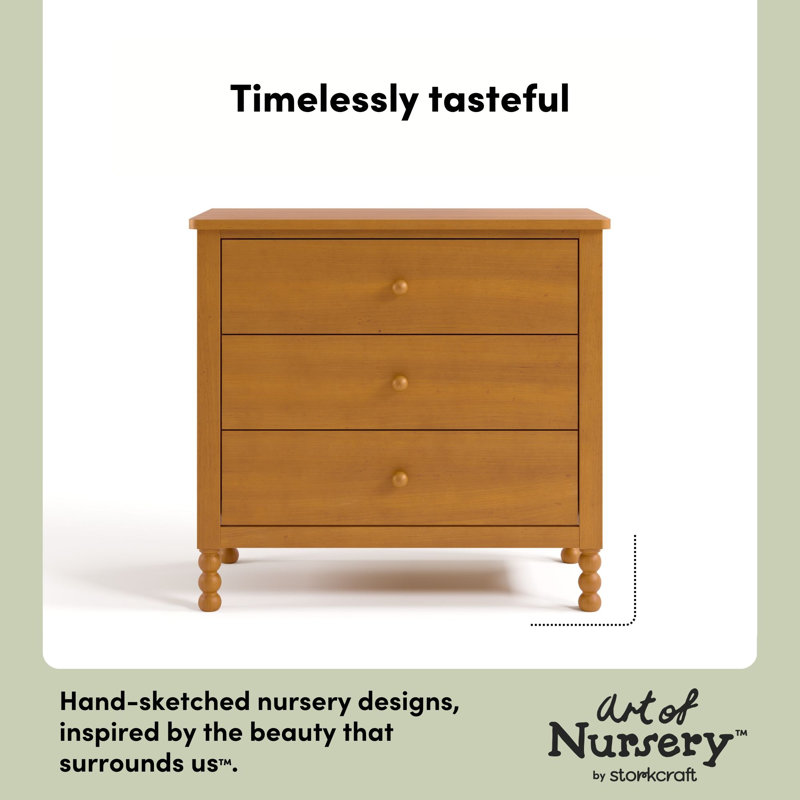 Rio 3 Drawer Chest With Changing Topper, Almond