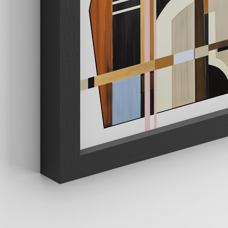 «Mid-Century Modern Geometric Polygons Abstract Shape Images Scenic Multicolor» sur papier, Noir, H 16 po x l 12 po