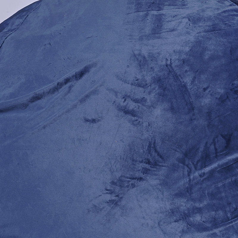 Velvet Bean Bag Chair, Navy-5ft Plush Floor Chair For Kids And Adults W/ Washable Cover, Lounge Chair With Stretchable Fabric, Comfy Bedroom Chair, Filled With Shredded And Memory Foam.