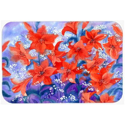 Caroline's Treasures Lillies Glass Cutting Board