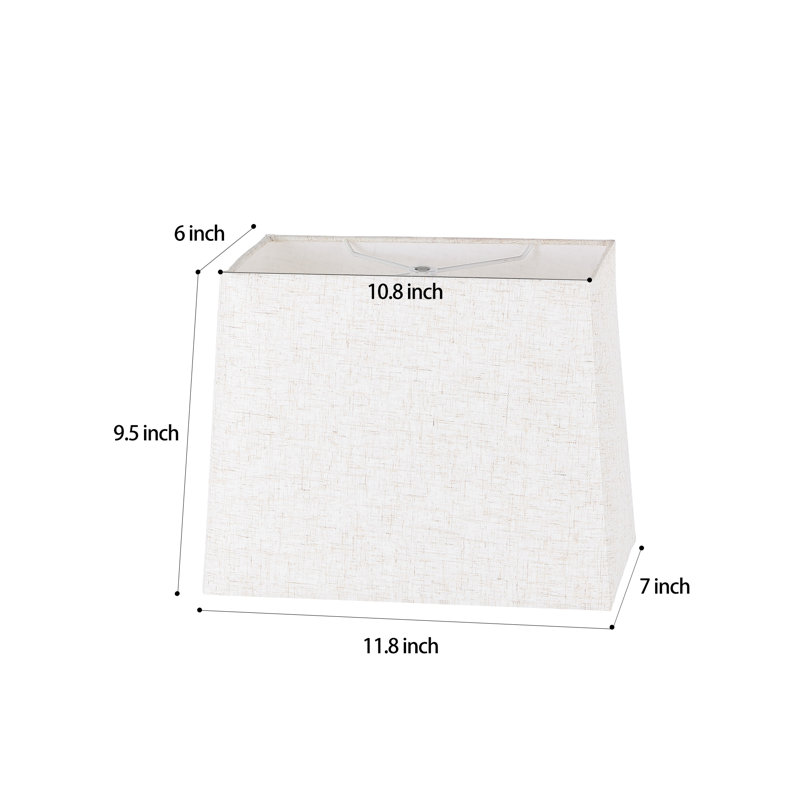 Abat-jour rectangulaire avoine, H 9,5 po x l 11,8 po x P 7 po, Brun