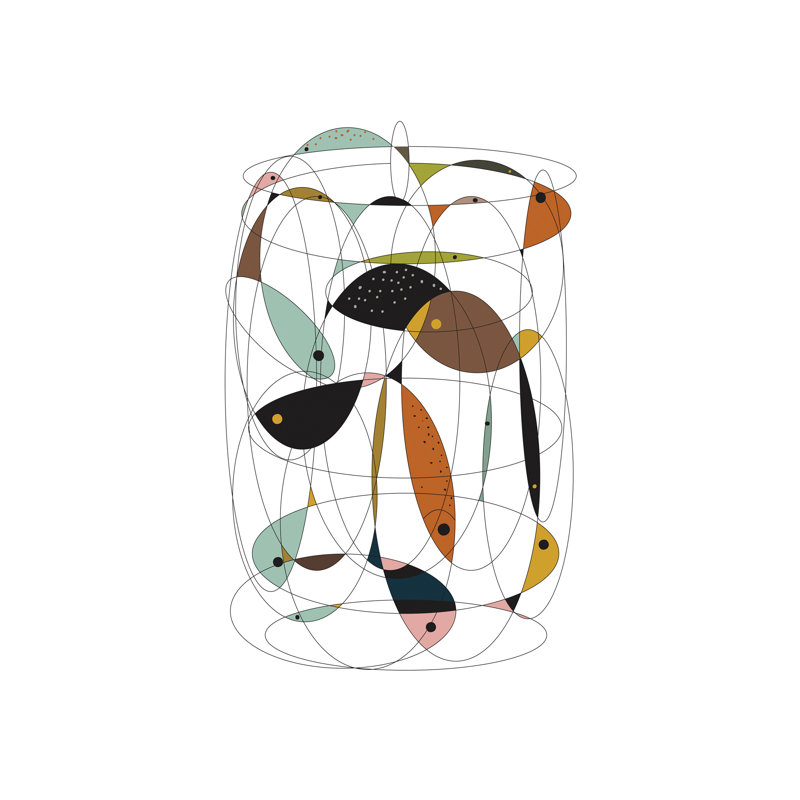 « fishing net » par flatowl-impression sur image, H 48 po x l 32 po x P 1,5 po, Toile tendue