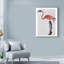 Flamant rose avec bottes à lacets sur texte, art textuel sur toile tendue-33420877