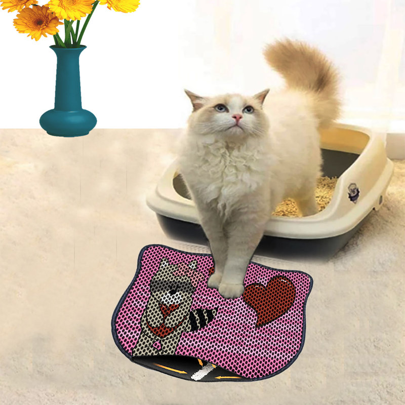 Durable Cat Litter Mat, 15.7 x 19.7 inches | 50% PVC / 50% Polyester, Machine Washable & Vacuum Friendly | Perfect for Easy Cleanup, Non-Slip Design to Keep Your Home Clean & Fresh, Ideal for Pet Owners