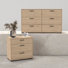 Ensemble de chambre à coucher 2 pièces Sofia - Commode double 6 tiroirs et commode, hickory Jackson