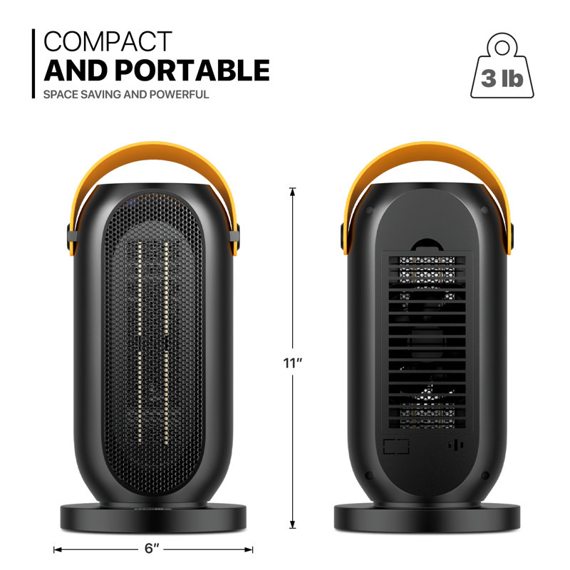 Chaufferette portative compacte à ventilateur électrique 1200 watts