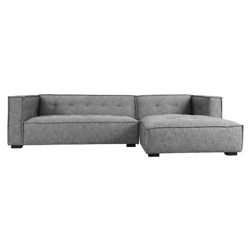 Element 2Pc Sectional W/RAF Chaise, Gray Polyester Blend