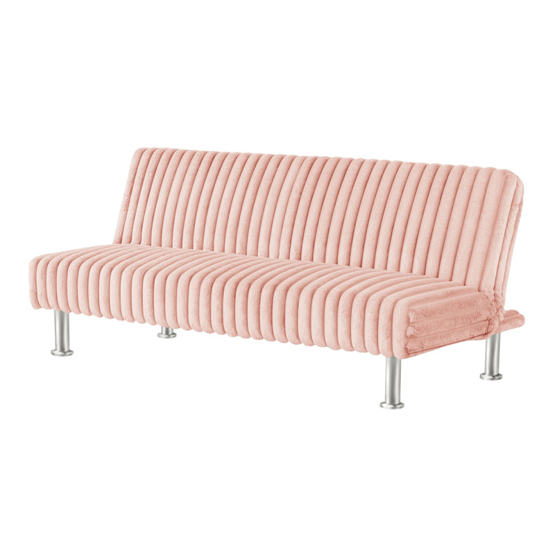65.6'' W Upholstered Sofa Bed, Pink
