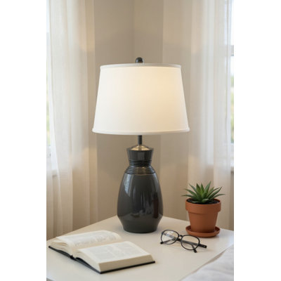 LAMPE DE TABLE VASSE GRIS / NOIR