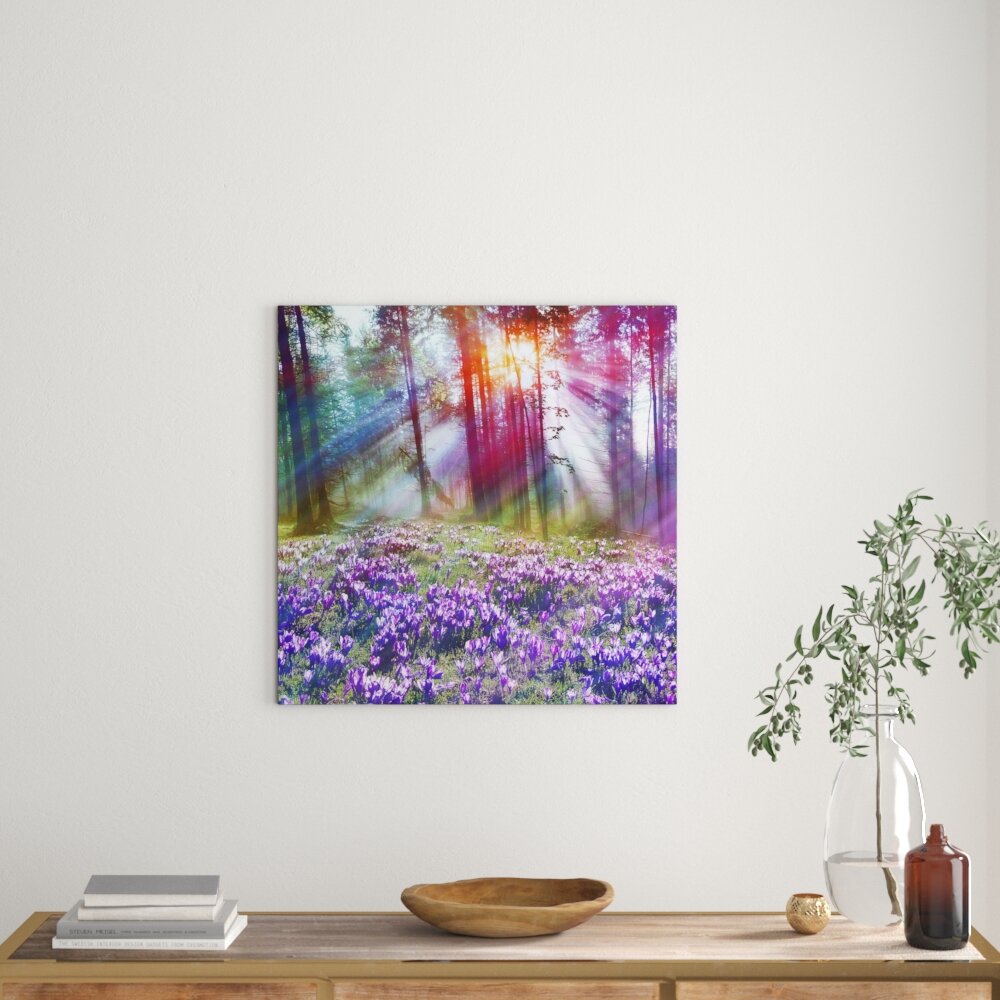 Leinwandbild Lavendel im Wald