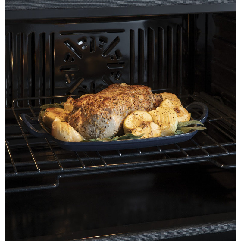 GE Profile Smart Appliances 29.75" 5 cu. ft. Self-Cleaning Convection Electric Single Wall Oven, Silver