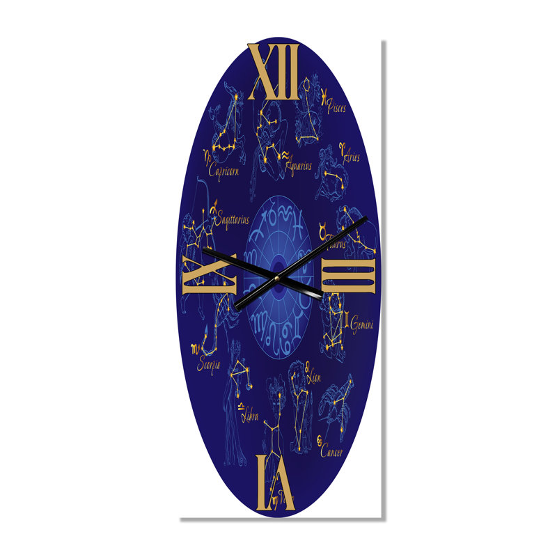 Zodiaque avec constellations et signes du zodiaque - Horloge murale moderne, Petit
