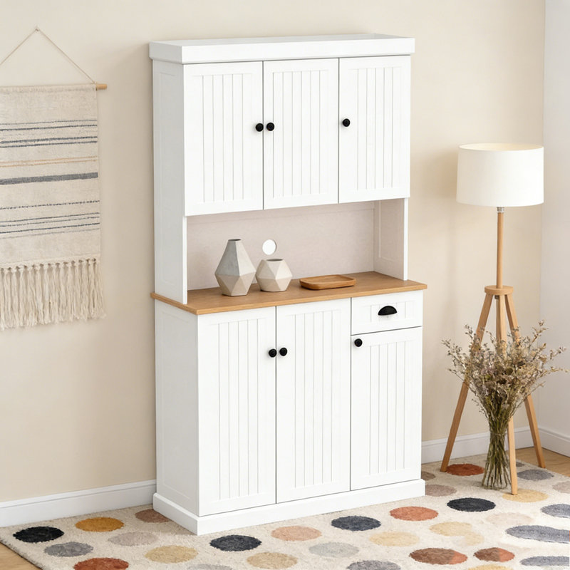 71" Freestanding Kitchen Pantry Storage Cabinet