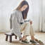 Wooden Low Stool Change Shoes Footstool Rectangle Small Bench for Living Room-526542652