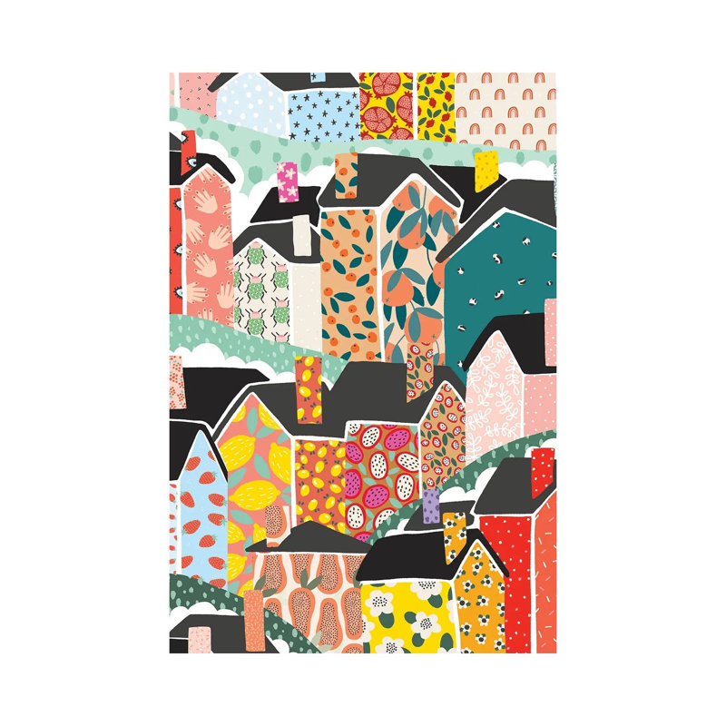 The Village by The Beau Studio - Wrapped Canvas Painting, 30.48cm H x 20.32cm W x 1.905cm D