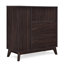 Armoire Mid-Century moderne en faux bois -, hauteur de 38,43 po, intérieur spacieux avec tiroir de rangement en bois chic, largeur de 35,42 po, tablettes et poignées-1661547654